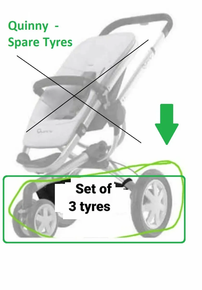Set of 3 all terrain air tyres for quinny - Image 1