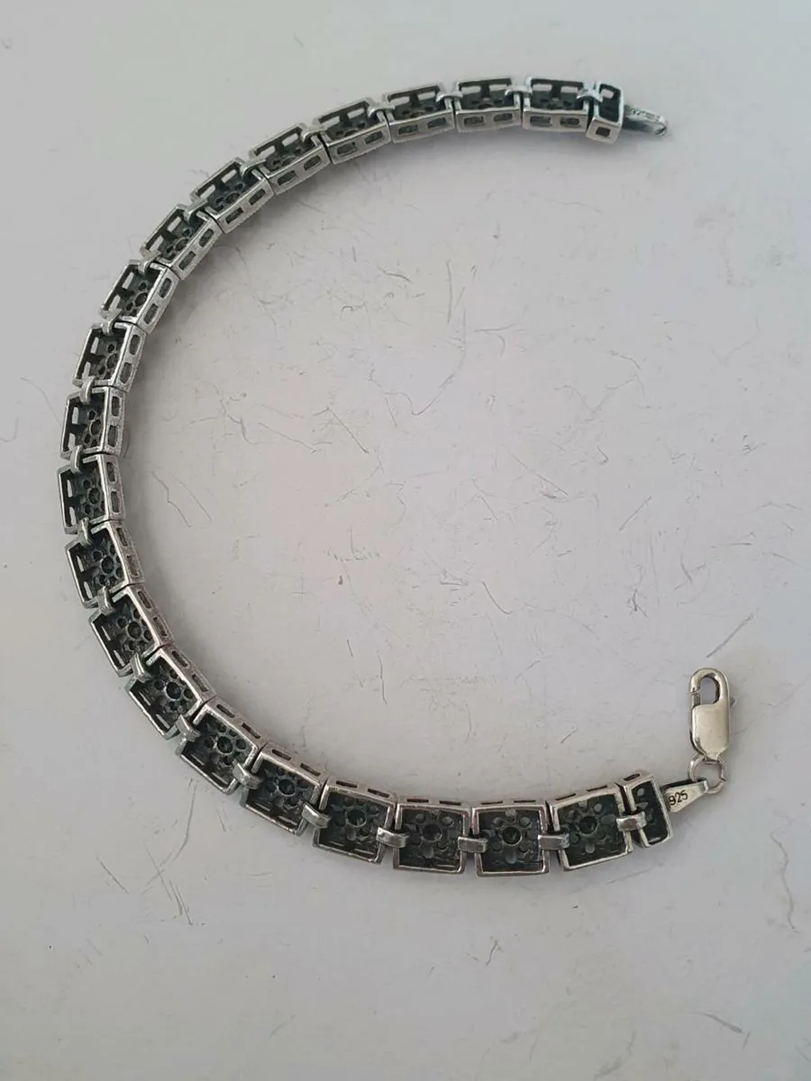 Silver, Marcasite and Crystal Bracelet - Image 4