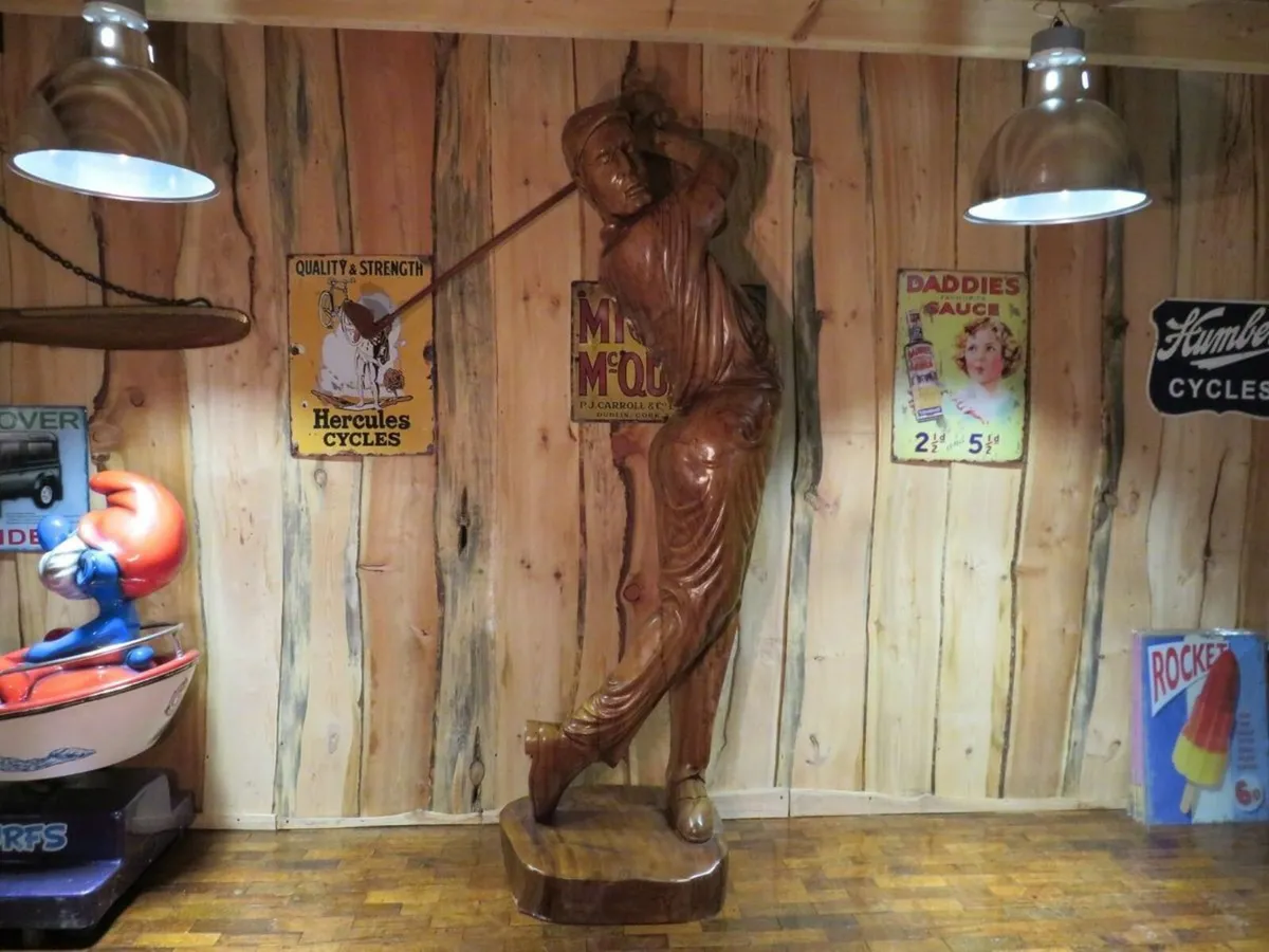 Larger Than Life Teak Golfer (8'3" Tall) - Image 1