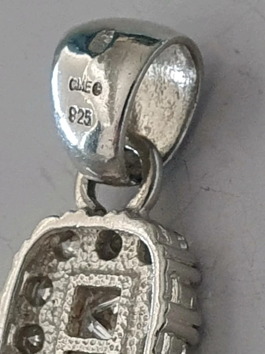 Silver & Crystal Cross Pendant - very large - Image 4