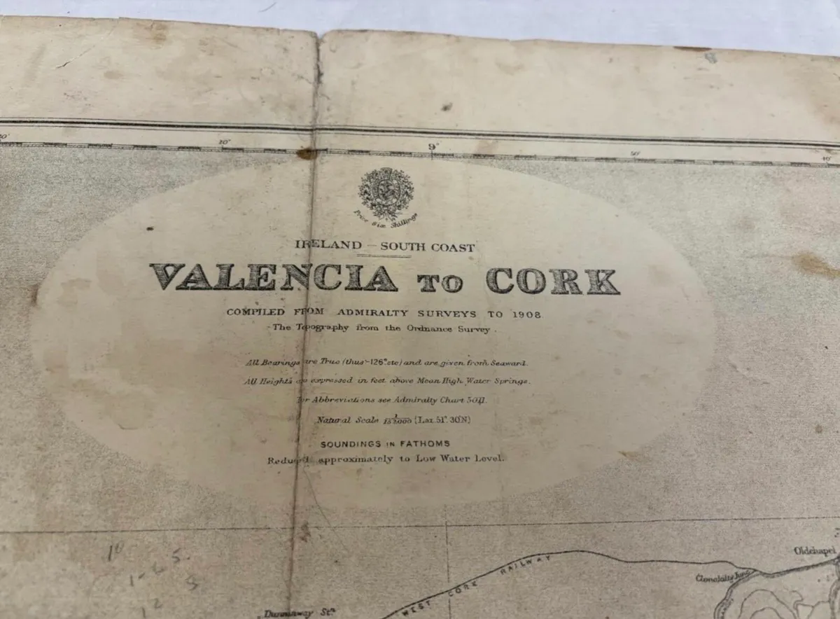 1908 Cork - Valencia Sail Chart - Image 2