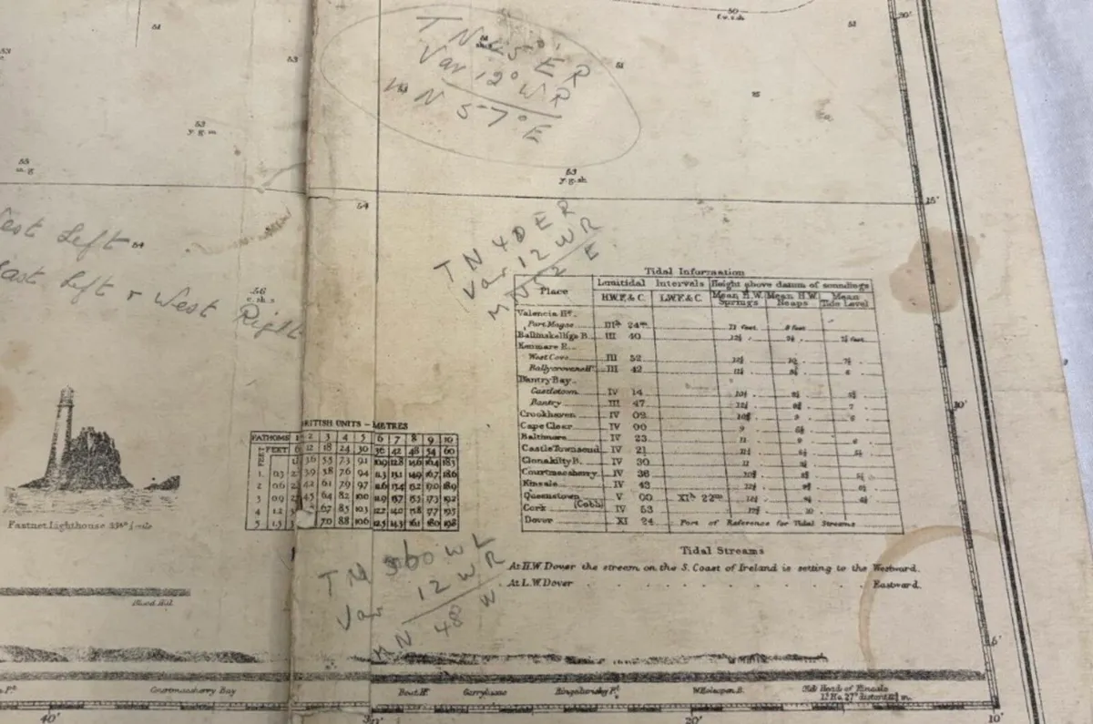 1908 Cork - Valencia Sail Chart - Image 4