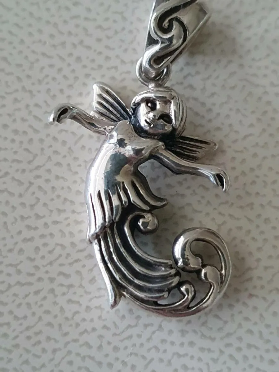 Handcrafted Silver Water Fairy Pendant - Image 1