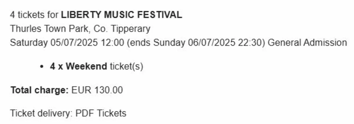 Liberty Music Festival tickets - Image 1