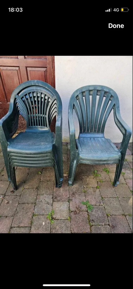 7 plastic chair set garden furniture