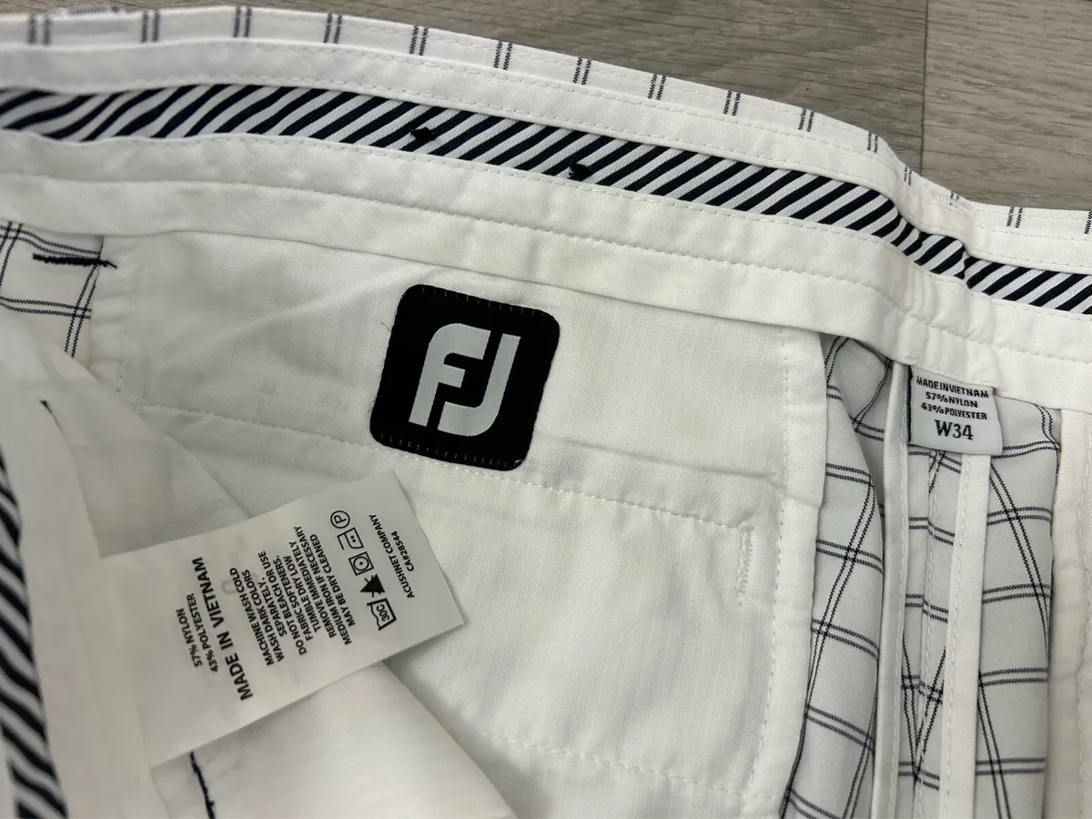FootJoy FJ Golf Check Shorts Mens Medium W34 - Image 3
