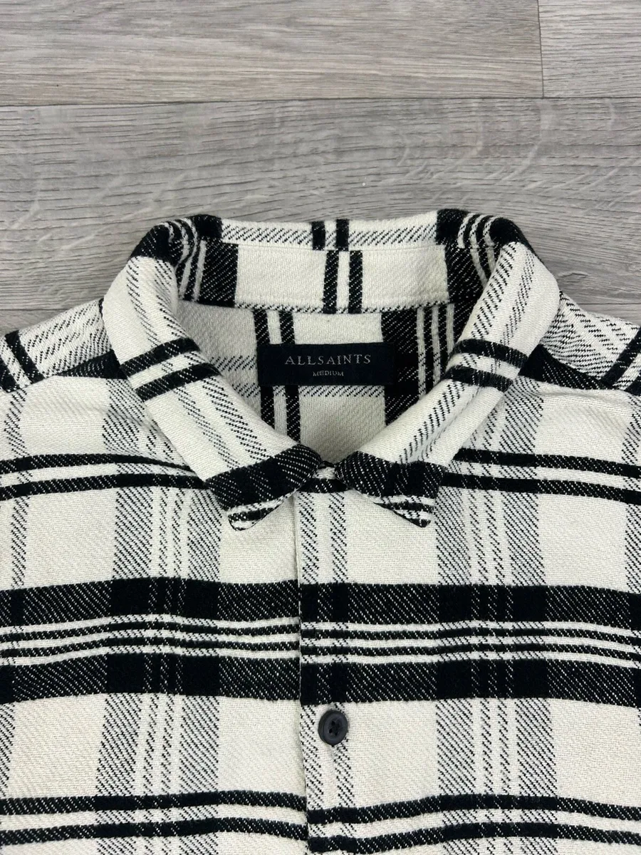 AllSaints Heavyweight Cotton Check Shirt Mens M - Image 3