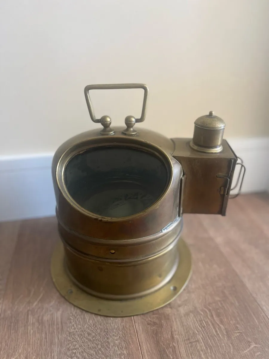 Antique Henry Browne Ships Compass Oil Lamp - Image 3