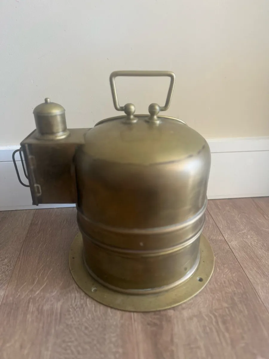 Antique Henry Browne Ships Compass Oil Lamp - Image 4
