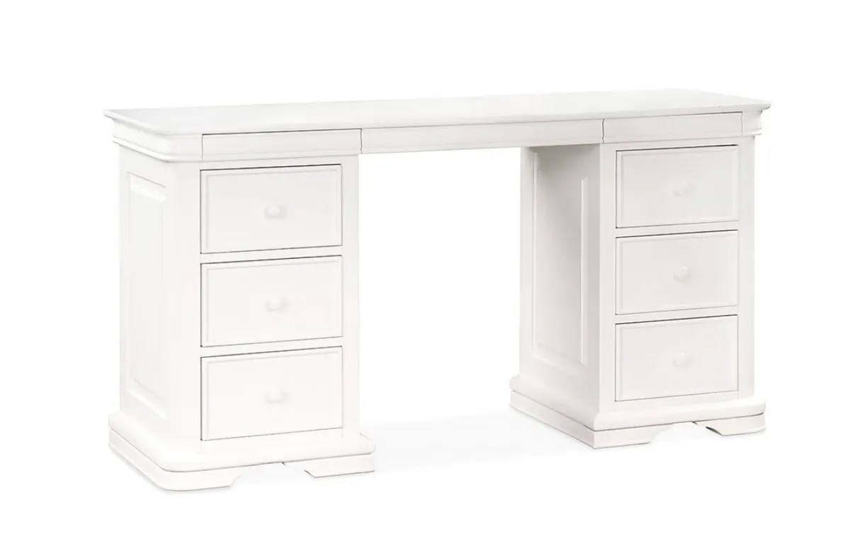 French Carved 6 Drawer Dresser , White - Image 2