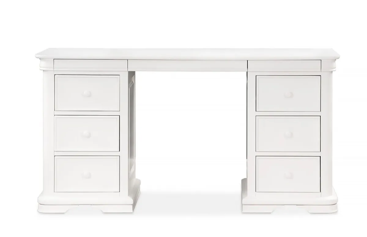 French Carved 6 Drawer Dresser , White - Image 3