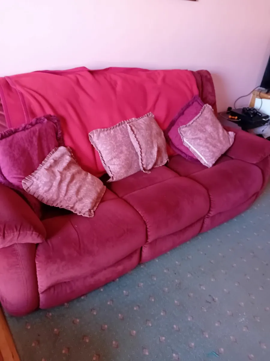 3 Seater Couch, Red