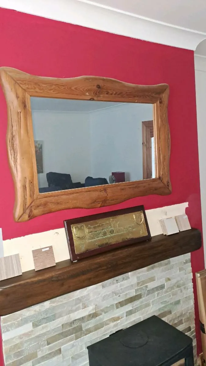 Pine fireplace plus pine mirror - Image 2