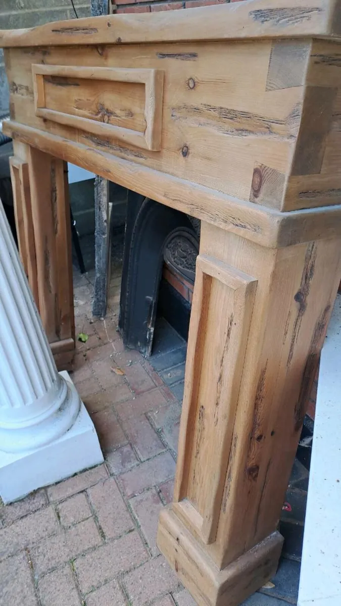 Pine fireplace plus pine mirror - Image 3