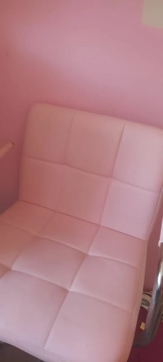 Pink Leather Desk Chair - Image 1