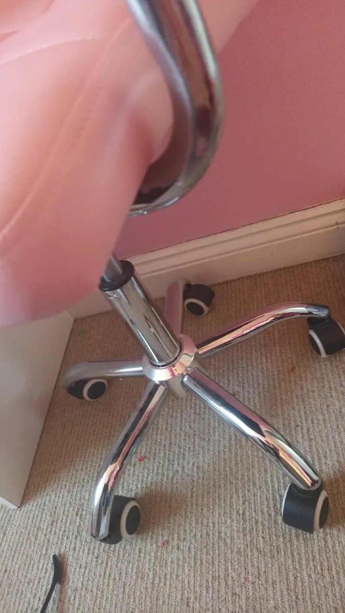 Pink Leather Desk Chair - Image 3