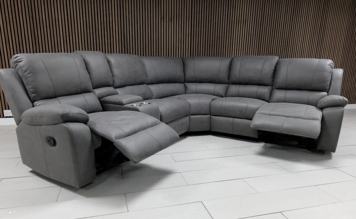 Vancouver Grey Technology Fabric Recliner Sofa - Image 2