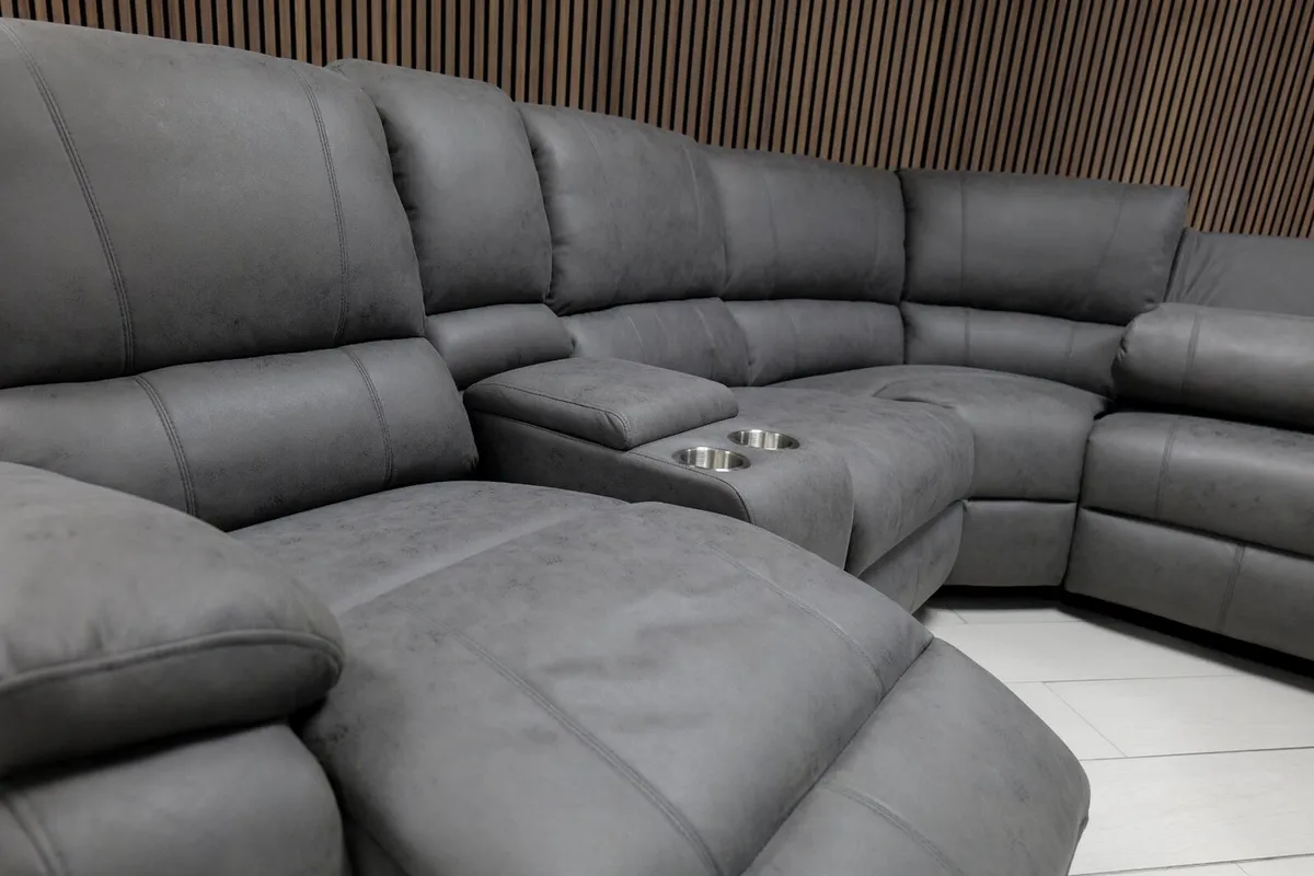 Vancouver Grey Technology Fabric Recliner Sofa - Image 3