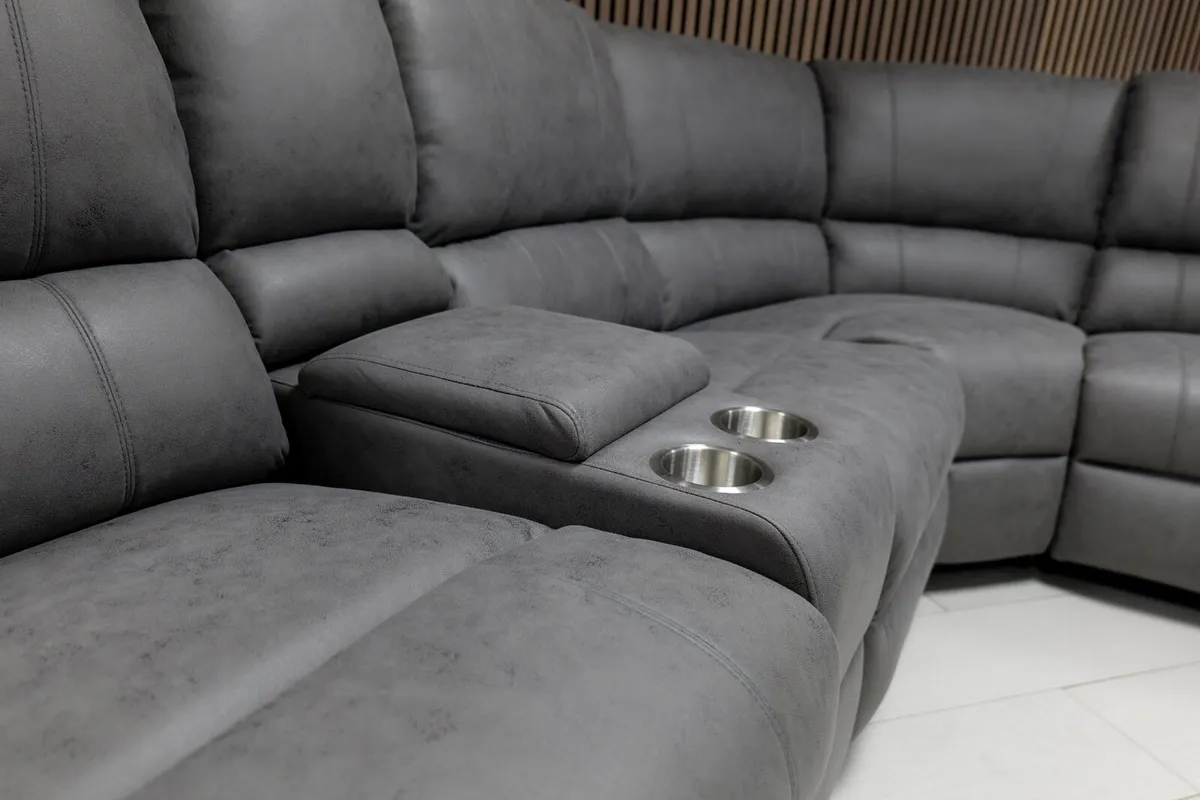 Vancouver Grey Technology Fabric Recliner Sofa - Image 4