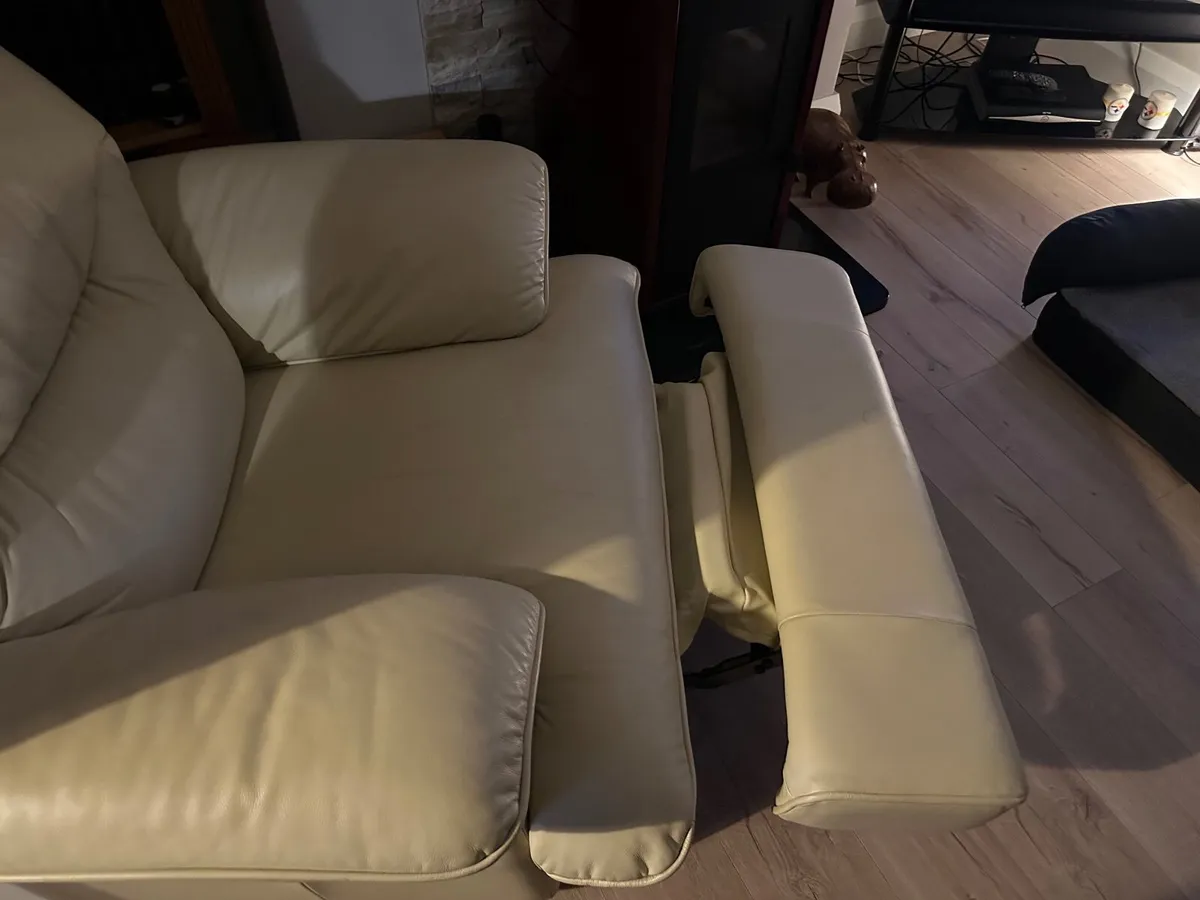 Two cream reclining chairs for sale Ennis like new - Image 1