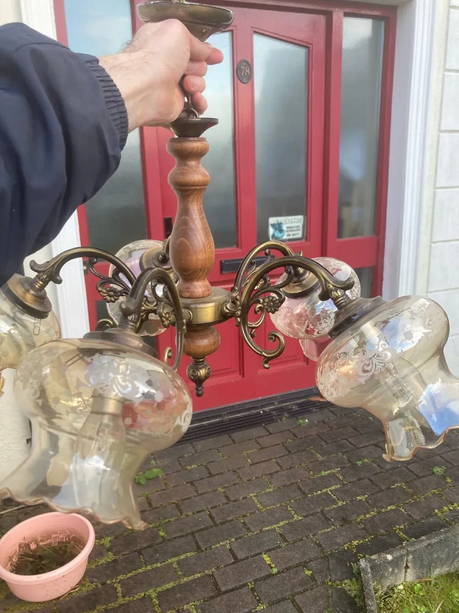 Vintage 5 bulb arm chandelier - Image 1