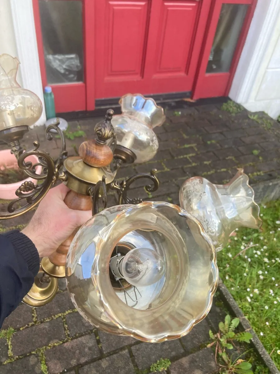 Vintage 5 bulb arm chandelier - Image 3