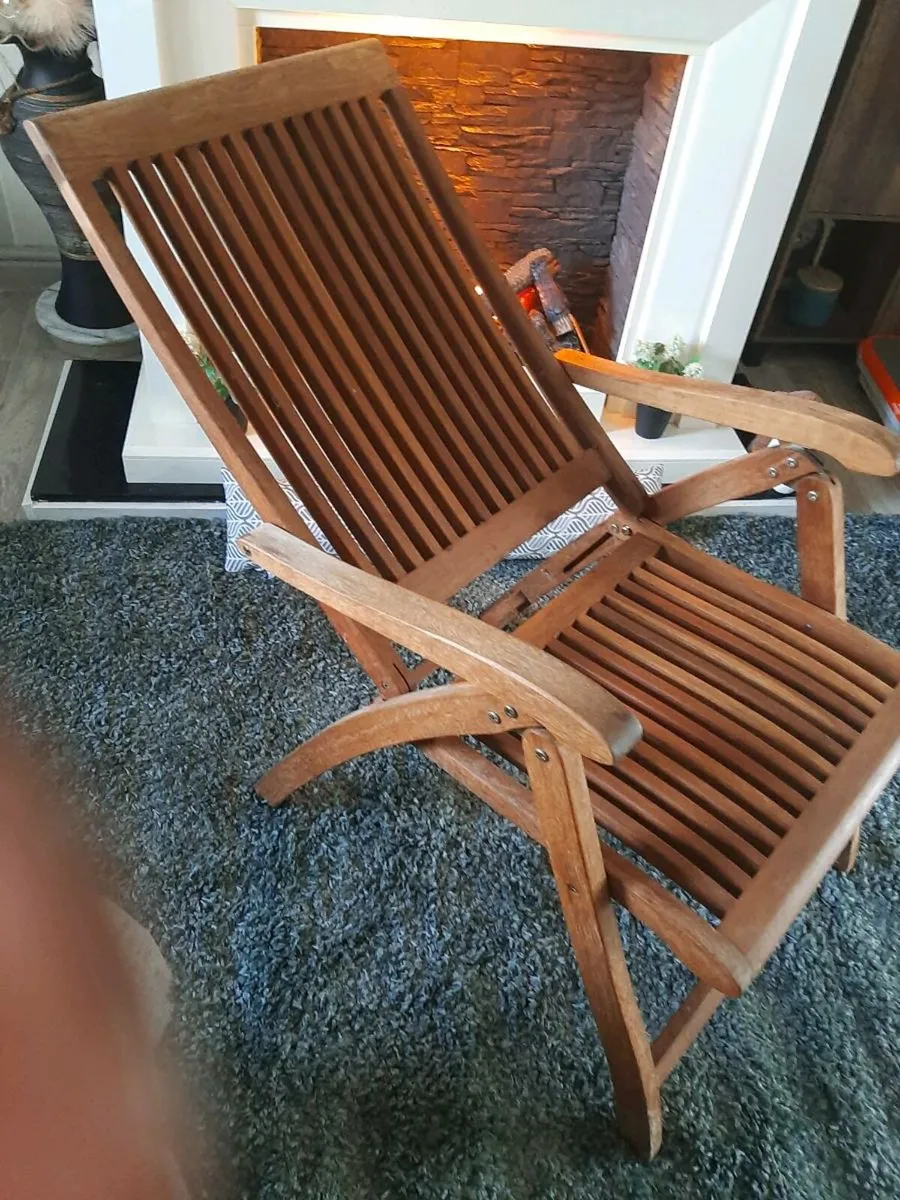 Reclin garden chairs solid wood - Image 1