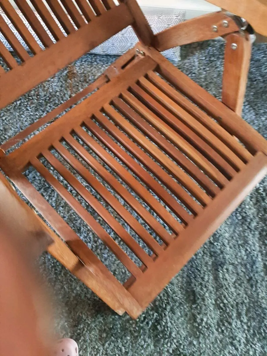Reclin garden chairs solid wood - Image 2
