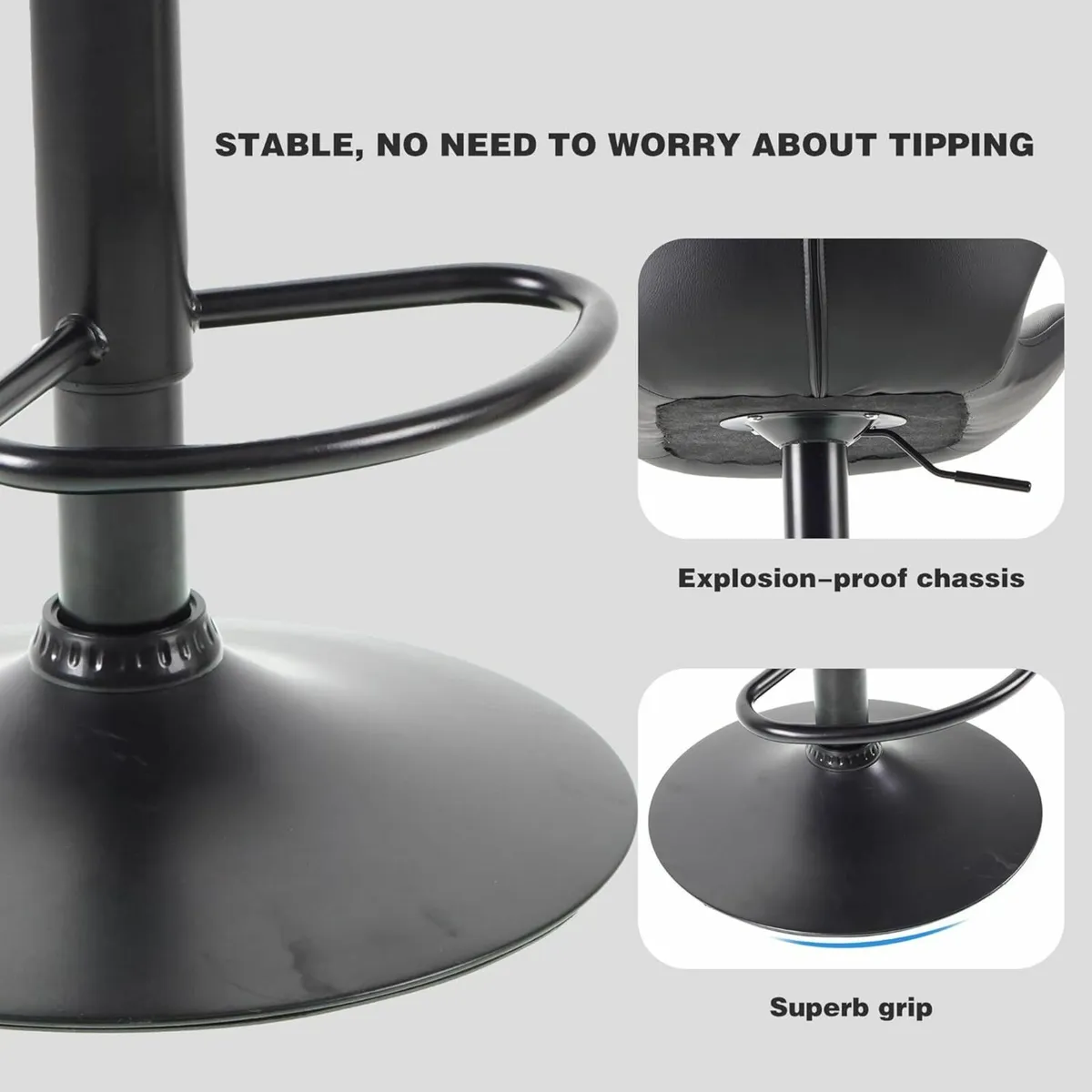 Modern Kitchen Bar Stools Set of 2 Bar Chairs - Image 2