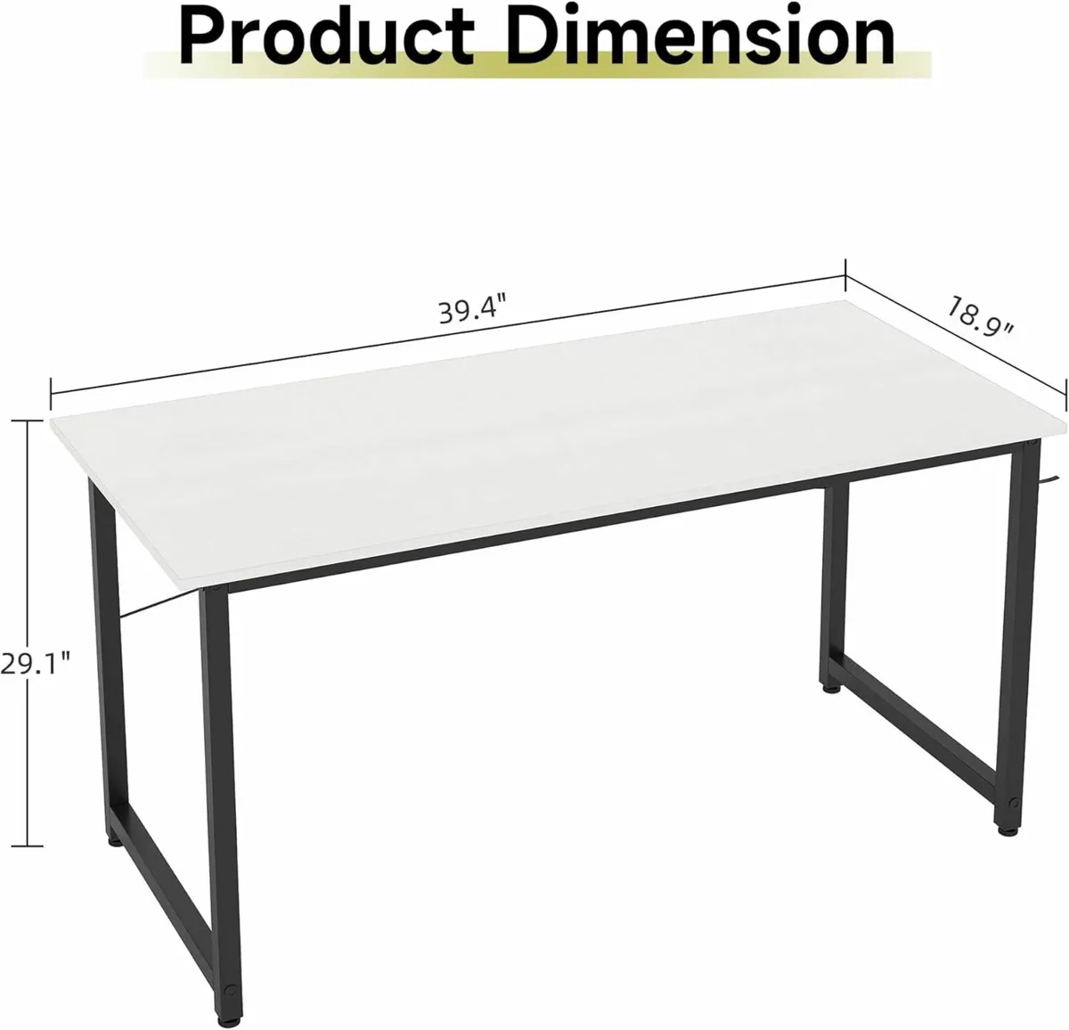 100cm Computer Desk Small White Office Desk White - Image 4