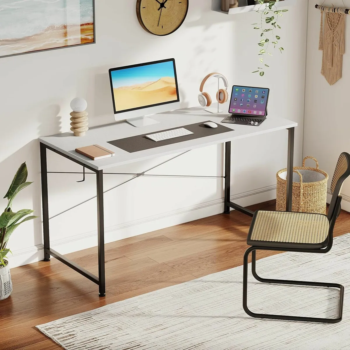 100cm Computer Desk Small White Office Desk White - Image 1
