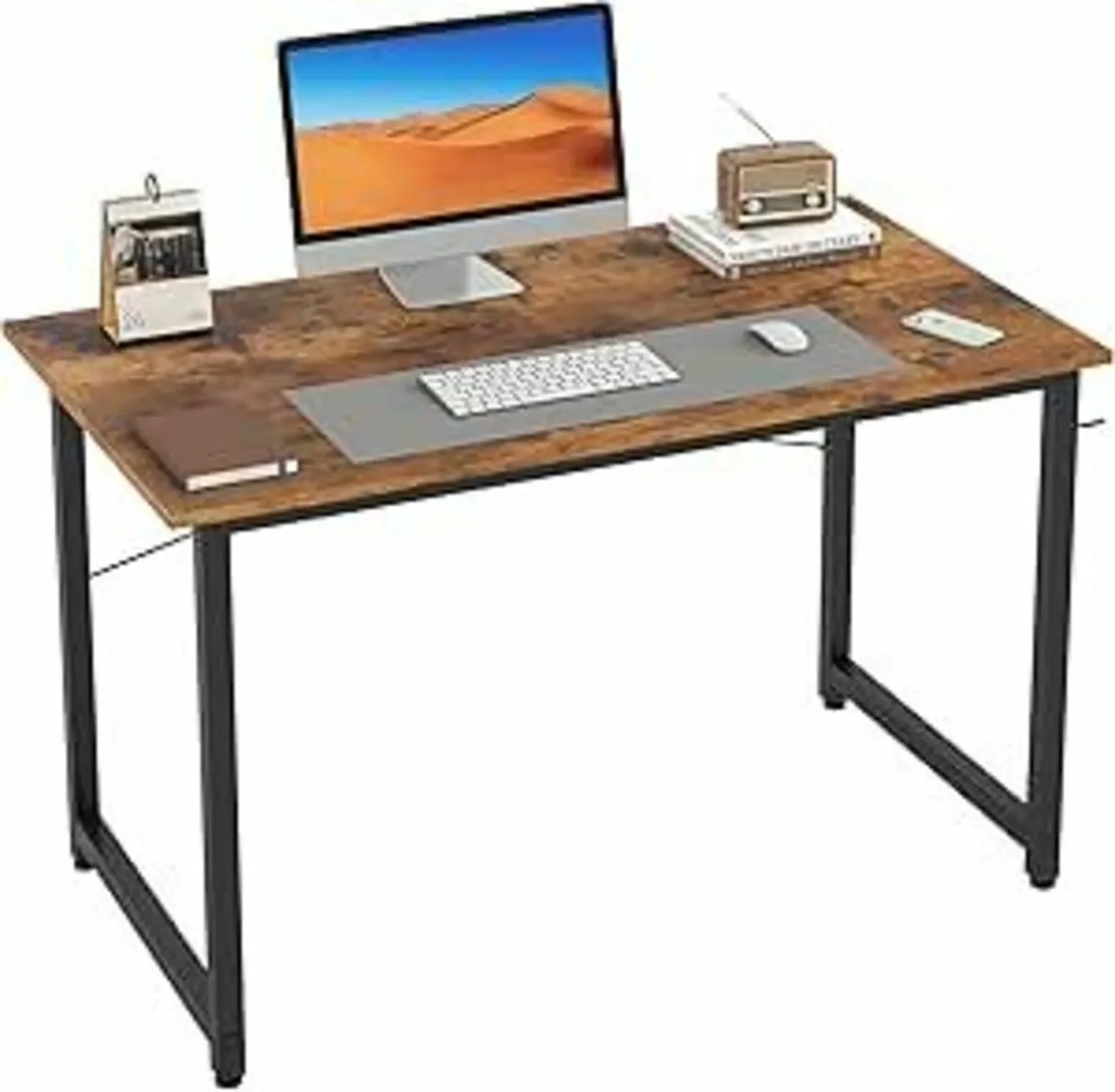 80cm Computer Desk, Small Office Desk Brown table - Image 2
