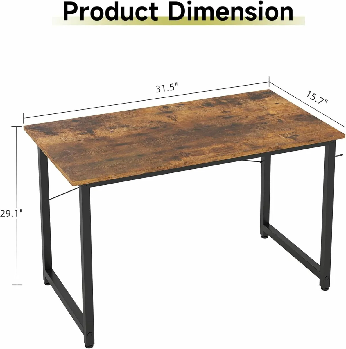 80cm Computer Desk, Small Office Desk Brown table - Image 3