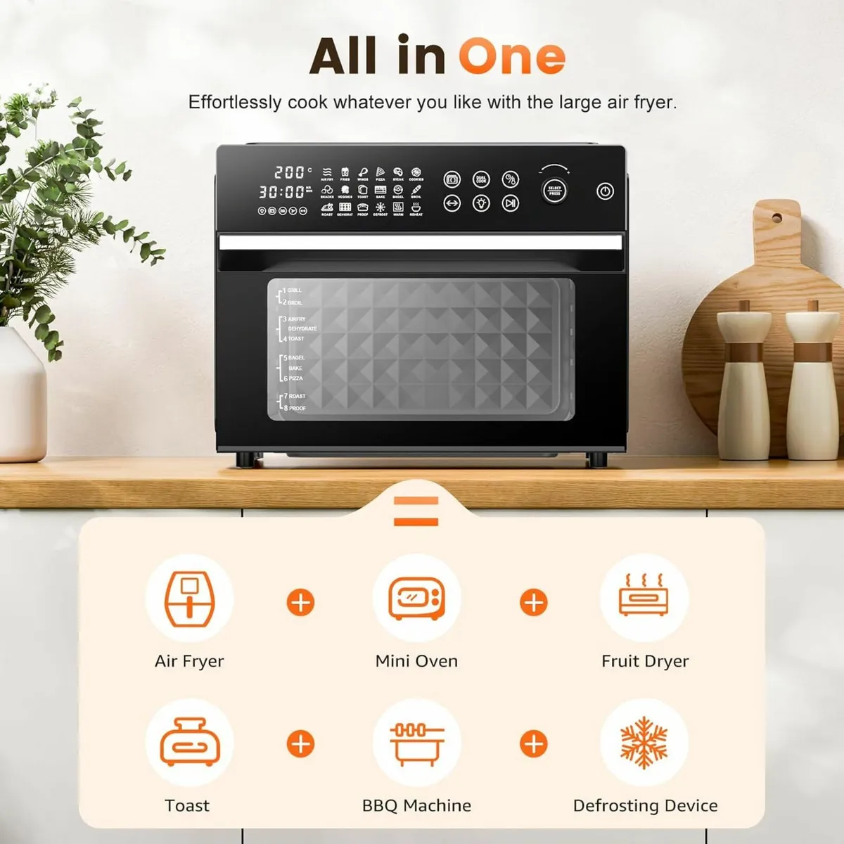 30L Air Fryer Oven, 18 in 1 Presets 360°Hot Air - Image 3