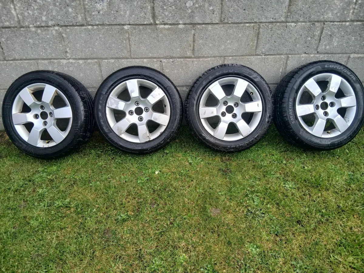 16 inch alloys with tyres, 4 stud 108 PCD - Image 1