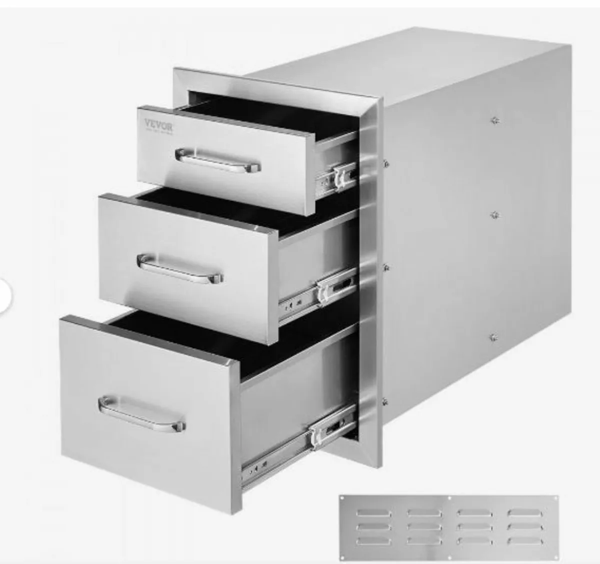 Stainless Steel 3 Chest Of Drawers - Image 1