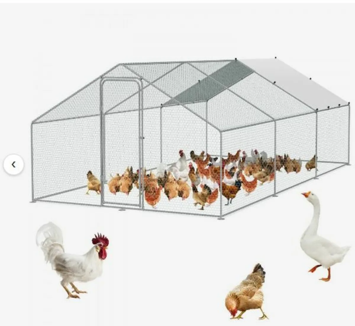 Large Metal Chicken Coop, 9.8x19.3x6.5 ft - Image 1