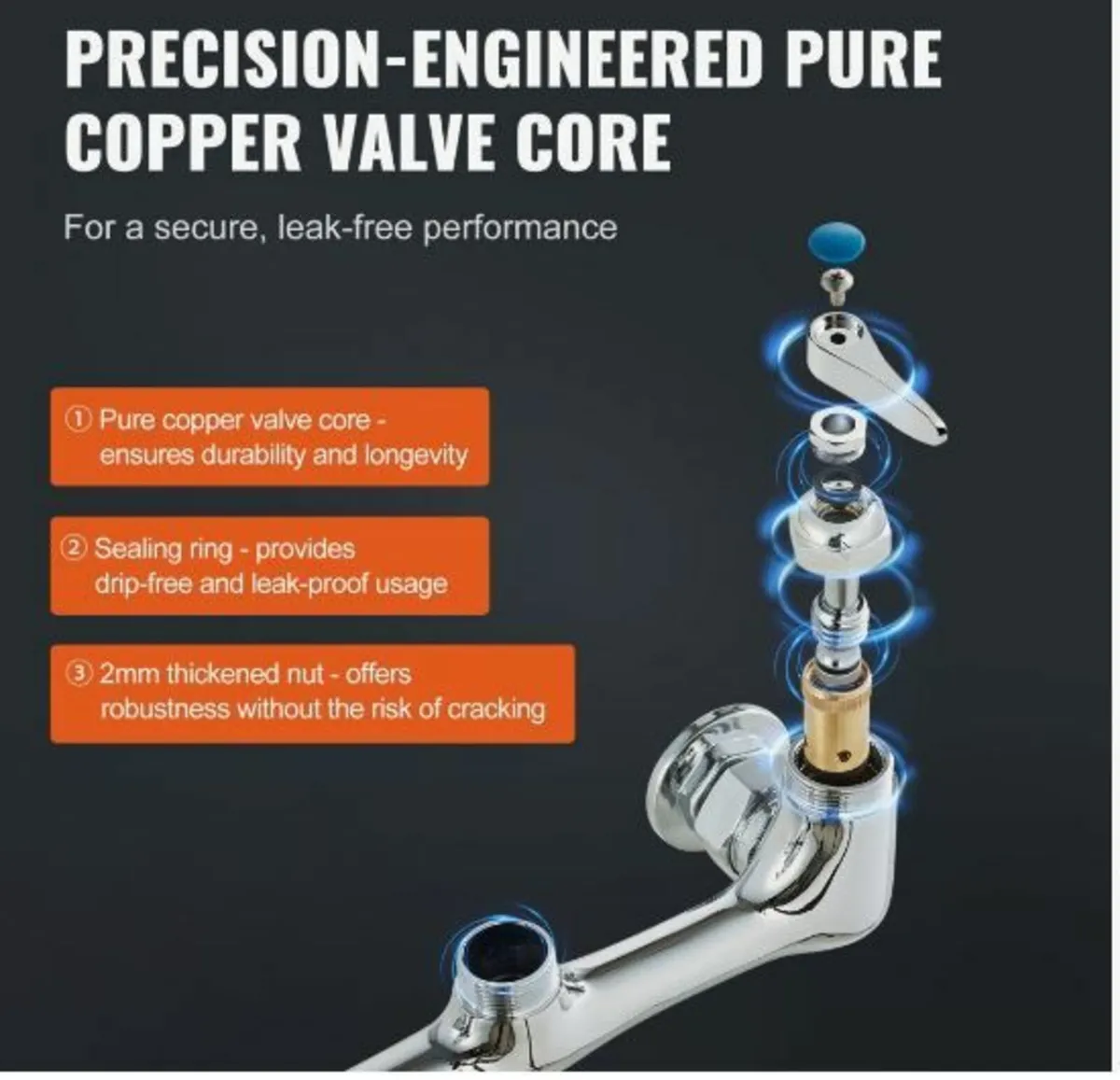Commercial Faucet with Pre-Rinse Sprayer - Image 3