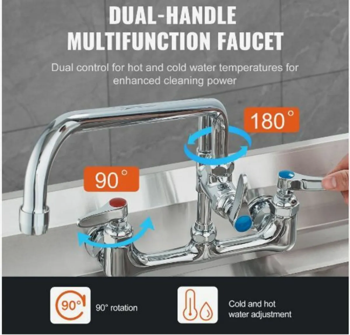 Commercial Faucet with Pre-Rinse Sprayer - Image 4