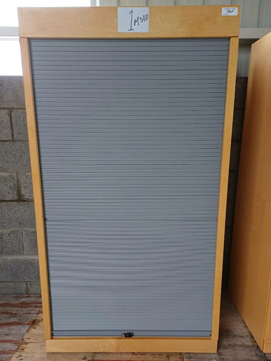 1.8m Roller Door Wooden Cabinet - Image 1