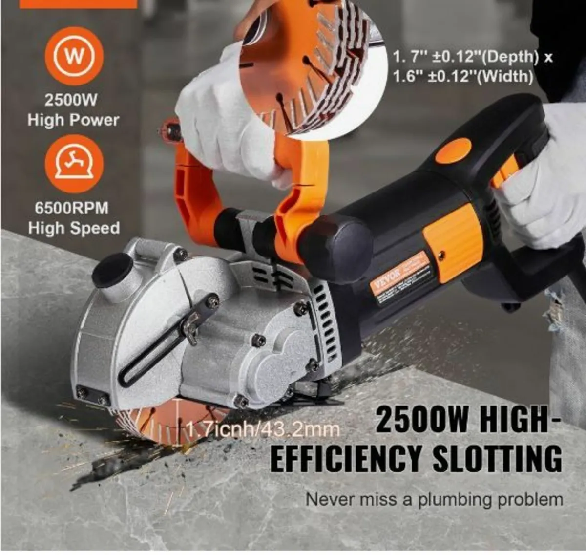 42mm Electric Wall Chaser Groove Cutting Machine - Image 2