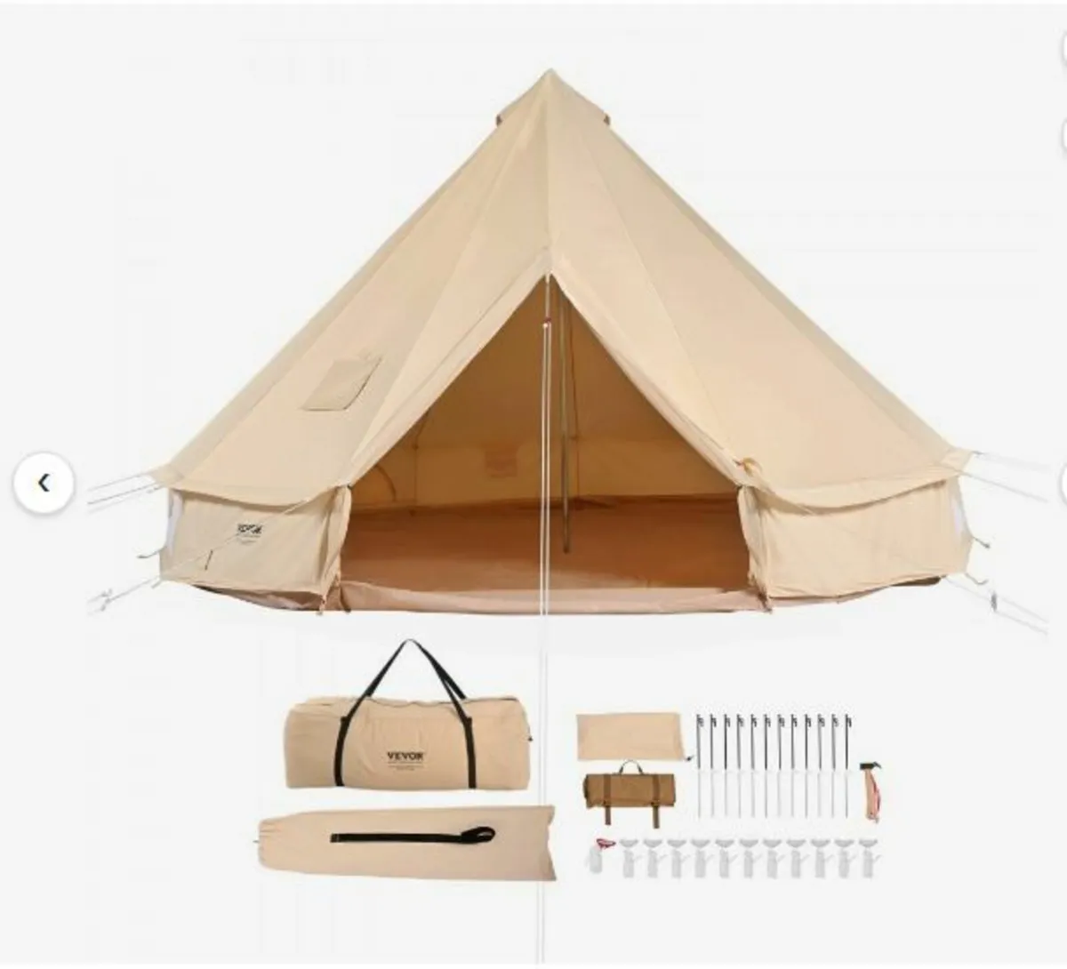 Canvas Bell Tent, 4 Seasons 4 m/13.12 ft - Image 1