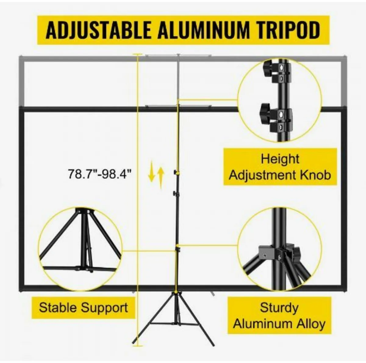 Tripod Projector Screen with Stand 100inch - Image 3