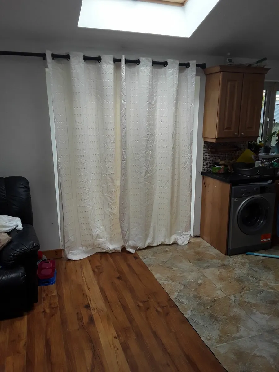 Lovely large eyelet drapes 12 Rings each curtain - Image 2