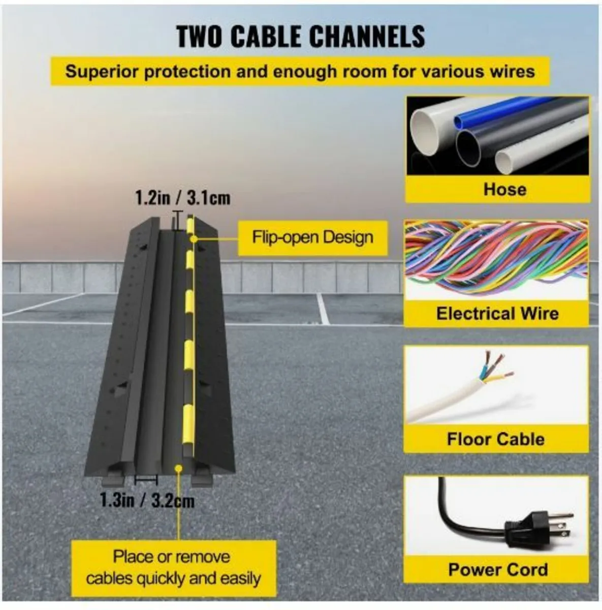 Cable Protector Ramp, 5 Packs 2 Channels - Image 4