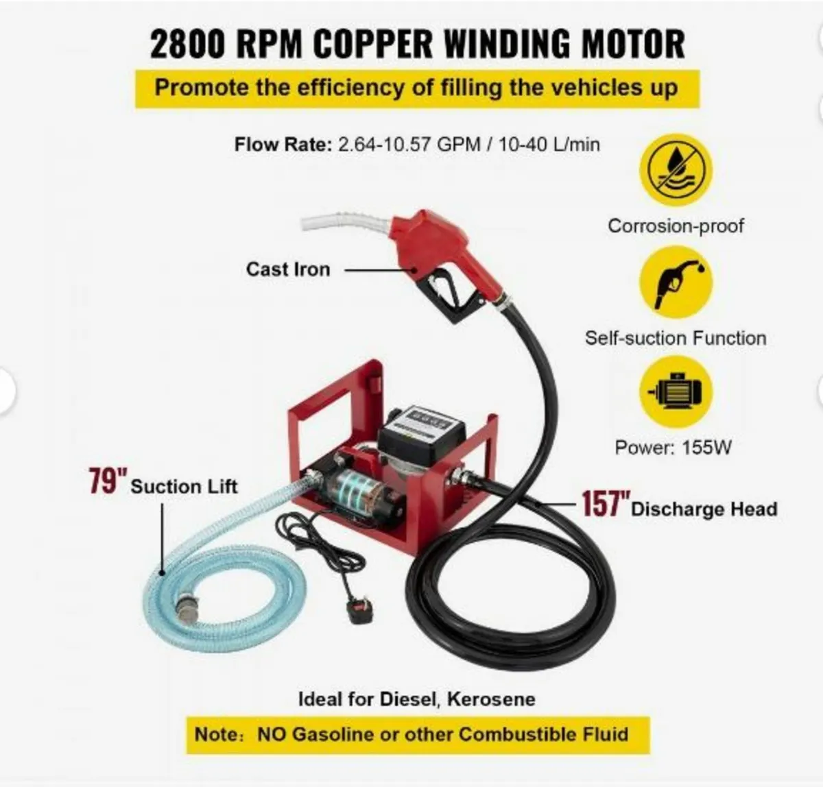 Diesel Pump 220V Oil Transfer Pump - Image 2