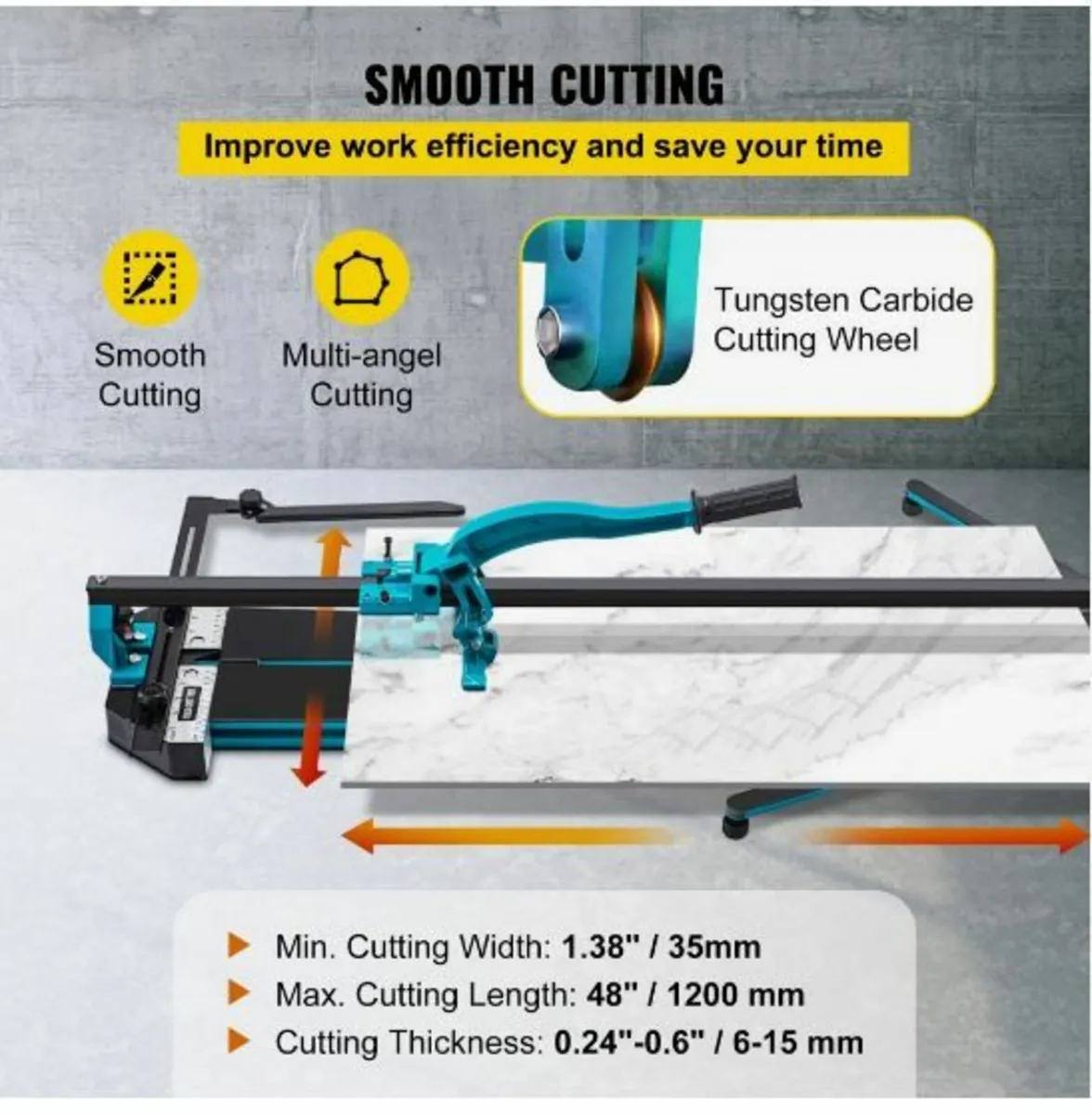 Manual Tile Cutter 1200mm Single Rail Hand - Image 3