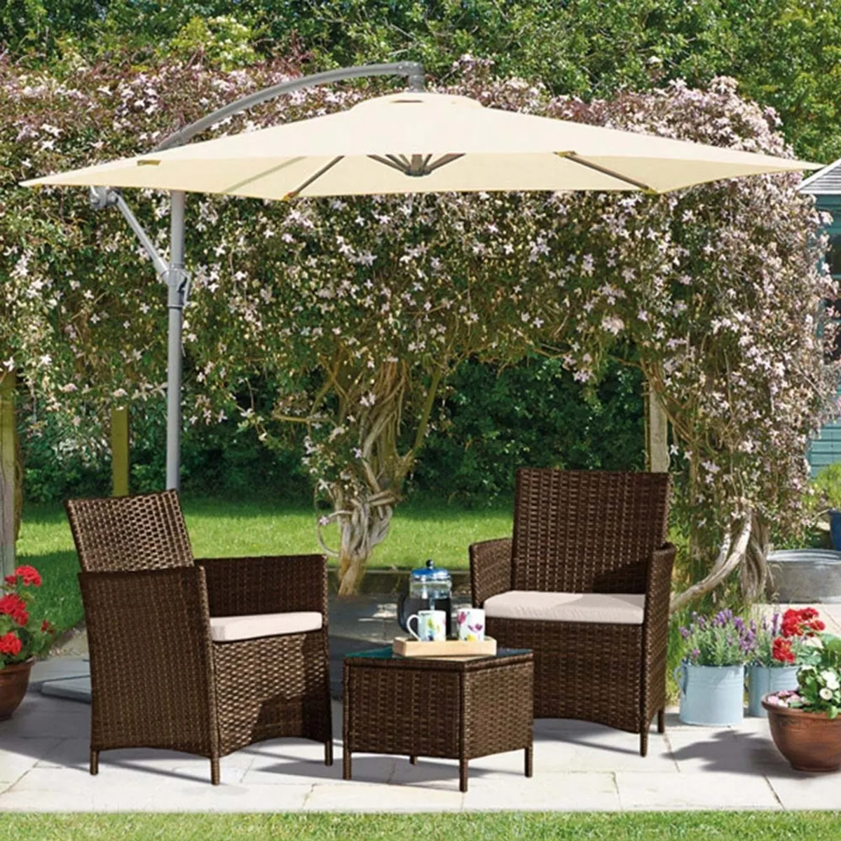Siena 3 Piece Rattan Bistro Set (Brown)