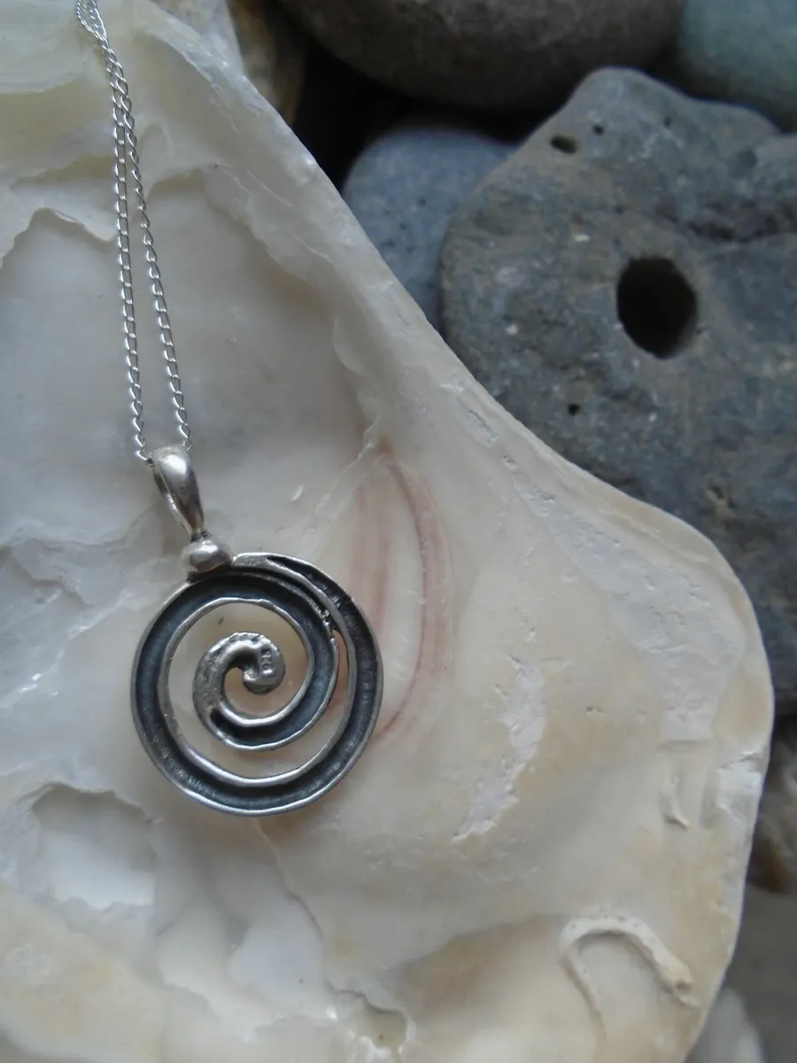 Silver spiral necklace,Jewellery, Necklace - Image 2