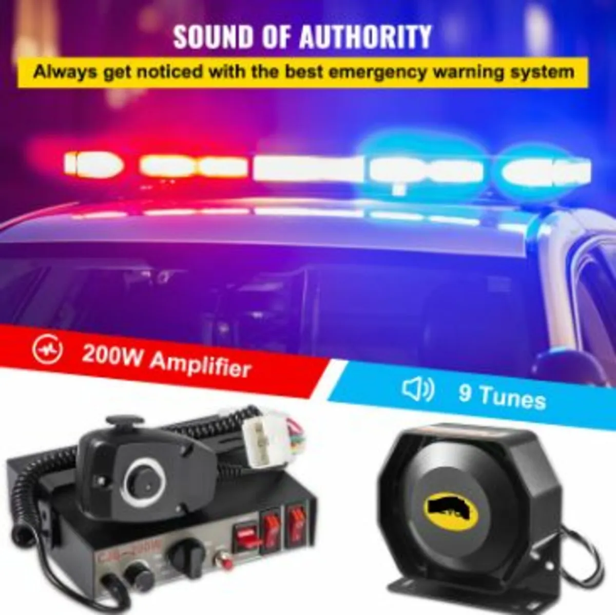 Police Sirens 200W 9-Tone Car Warning - Image 2